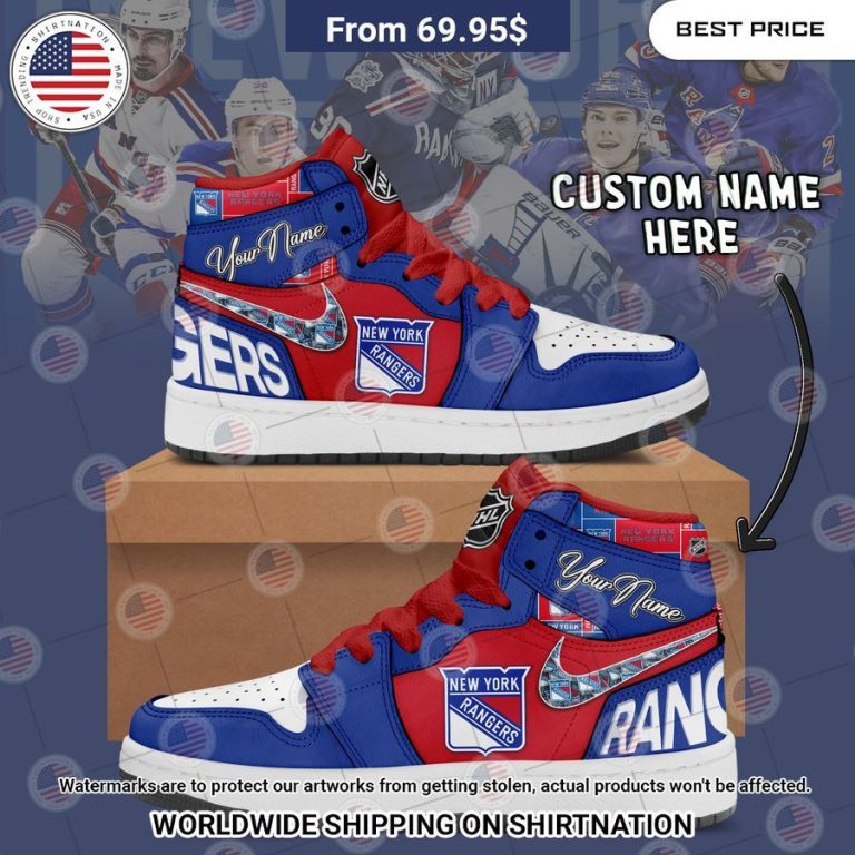 new york rangers custom nike air jordan high top shoes 1 141.jpg