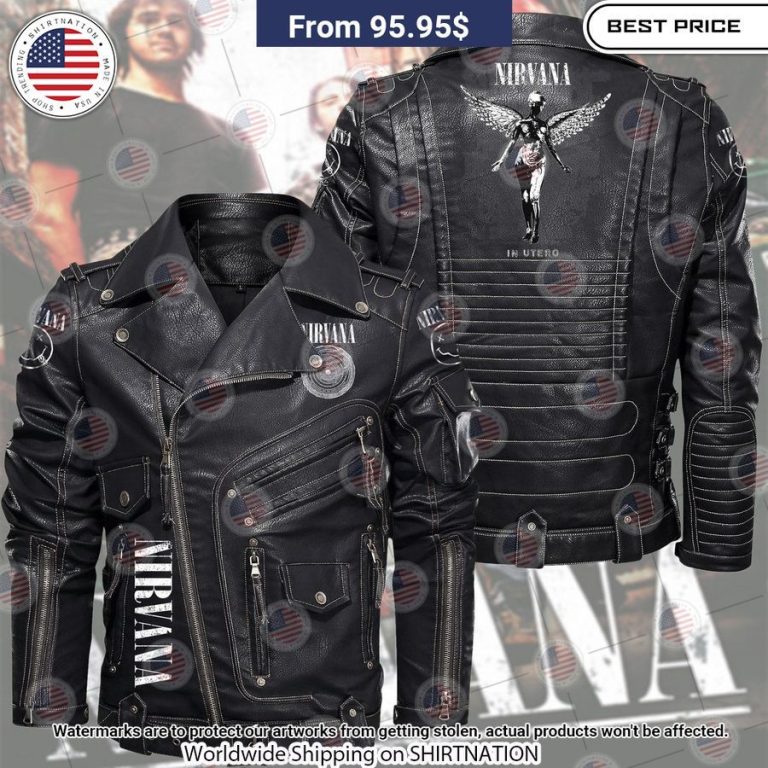 Nirvana Utero Belt Solid Zip Locomotive Leather Jacket Cutting dash