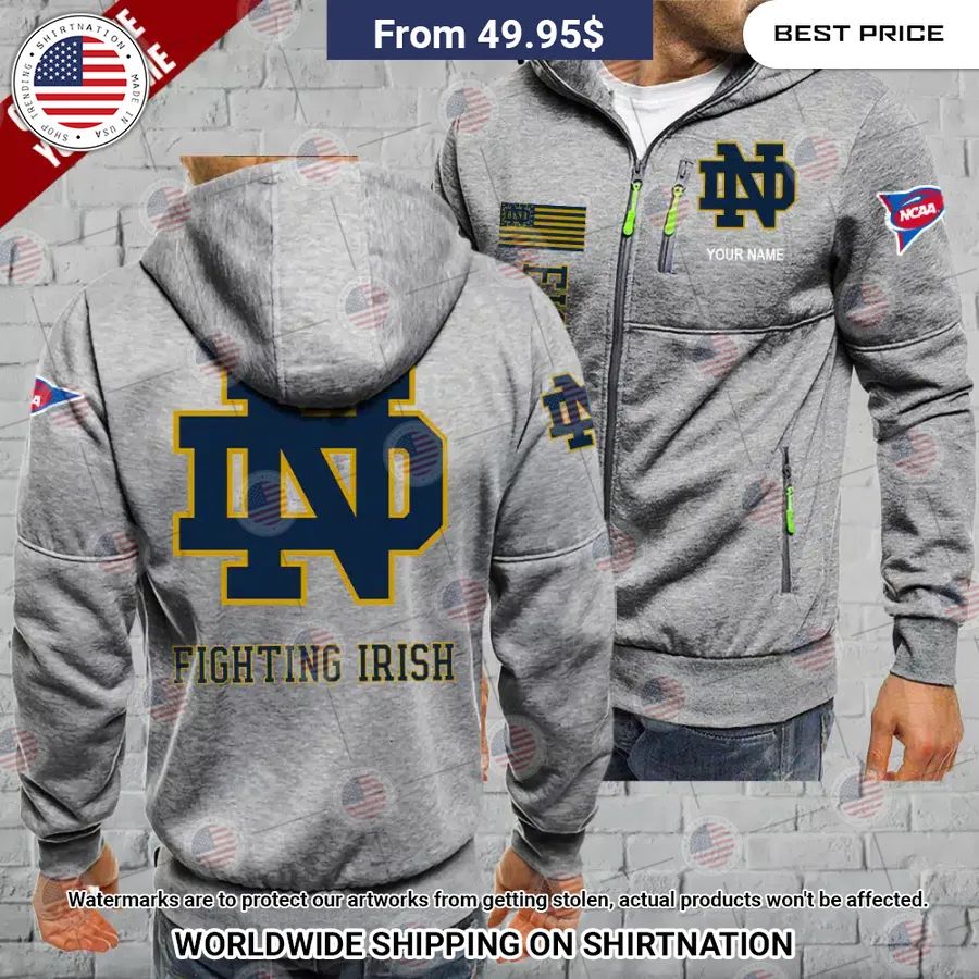 Notre Dame Fighting Irish Custom Chest Pocket Hoodie She has grown up know