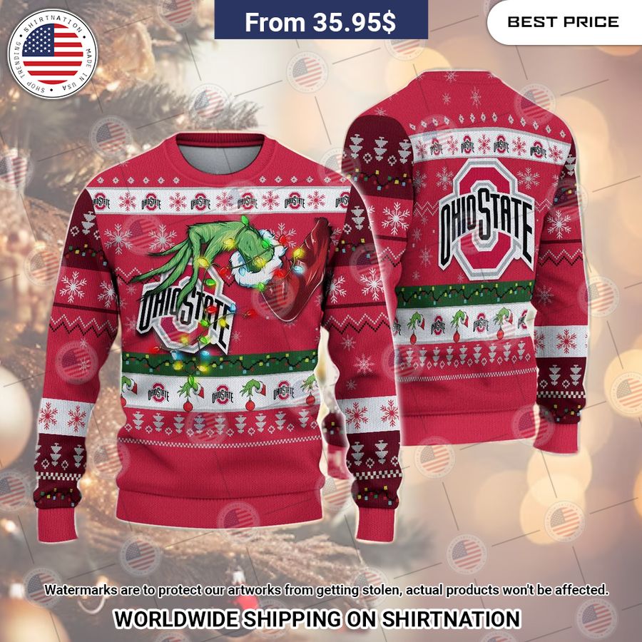 Ohio State Buckeyes Grinch Christmas Sweater Looking so nice