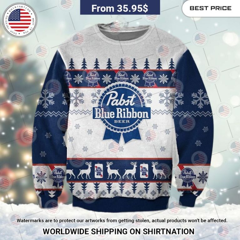 Pabst Blue Ribbon Christmas Sweater I like your dress, it is amazing