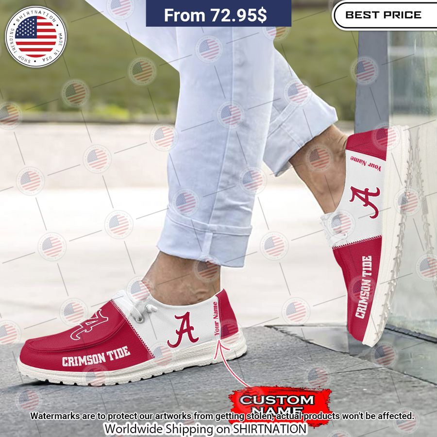 Personalized Alabama Crimson Tide Hey Dude Shoes Elegant and sober Pic
