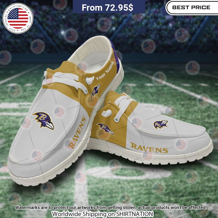 Personalized Baltimore Ravens Hey Dude Shoes Lovely smile