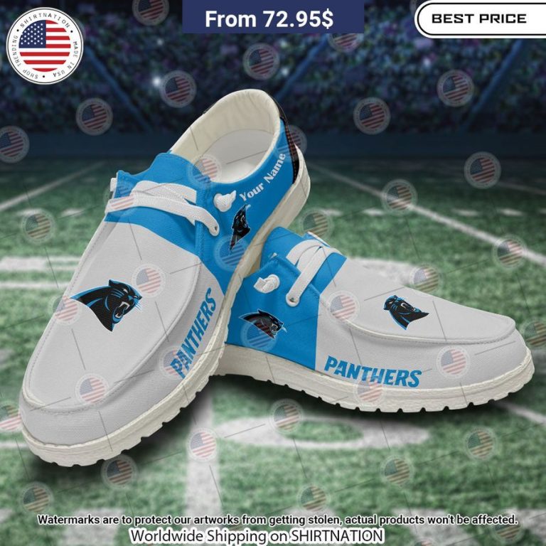 Personalized Carolina Panthers Hey Dude Shoes Nice shot bro