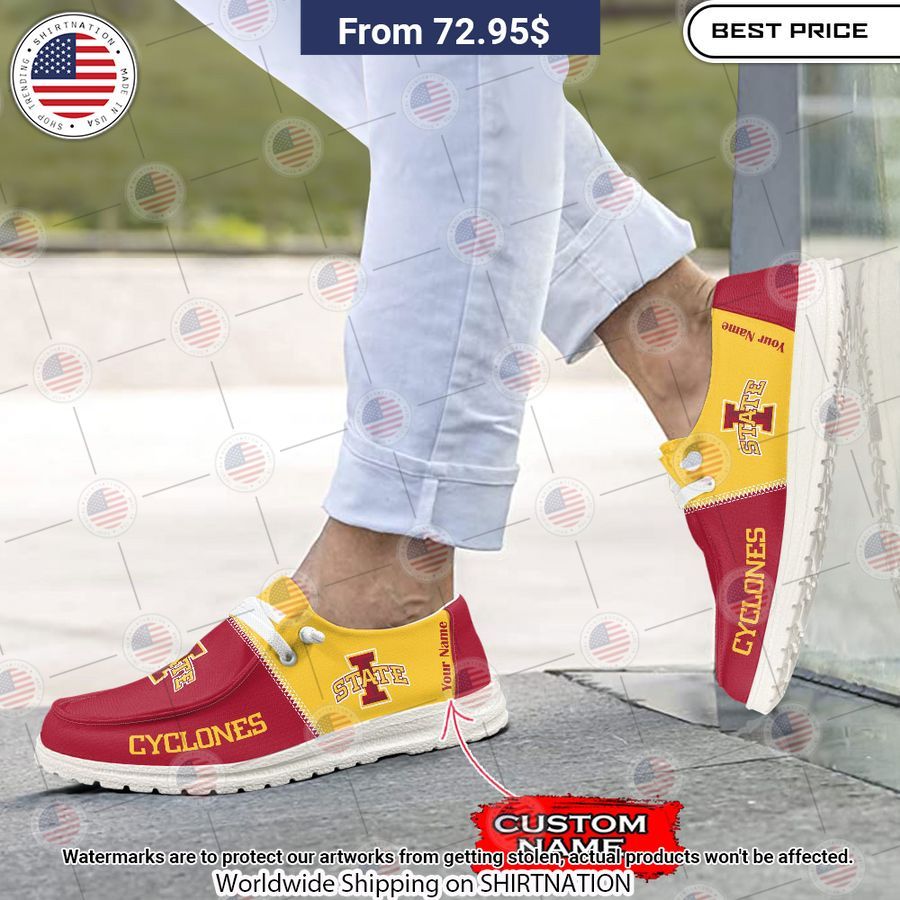 Personalized Iowa State Cyclones Hey Dude Shoes Natural and awesome