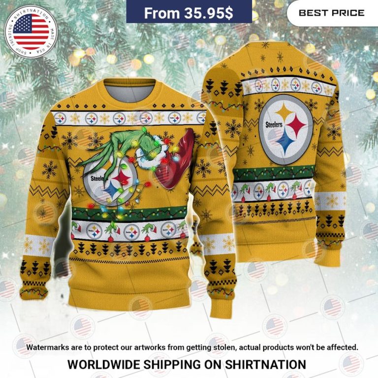 Pittsburgh Steelers Grinch Christmas Sweater Eye soothing picture dear