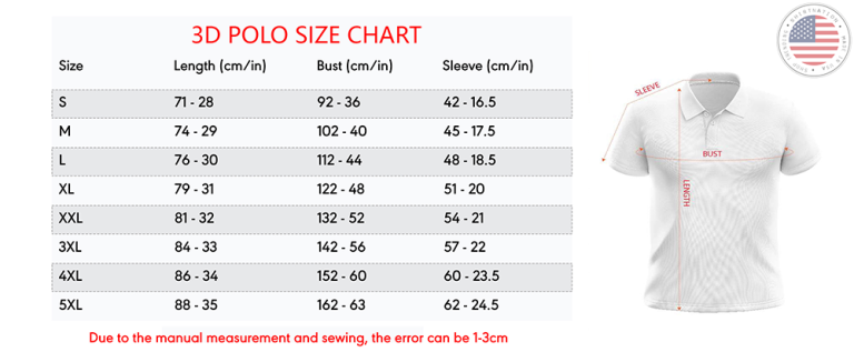 polo size chart shirtnation