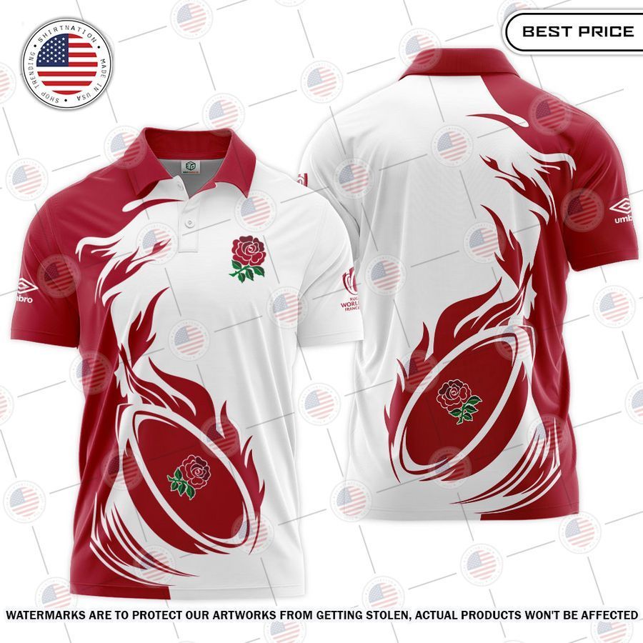 Rugby World Cup 2023 England Team Polo Shirt Elegant and sober Pic