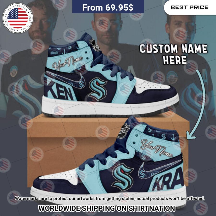 Seattle Kraken Custom Nike Air Jordan High Top Shoes Mesmerising
