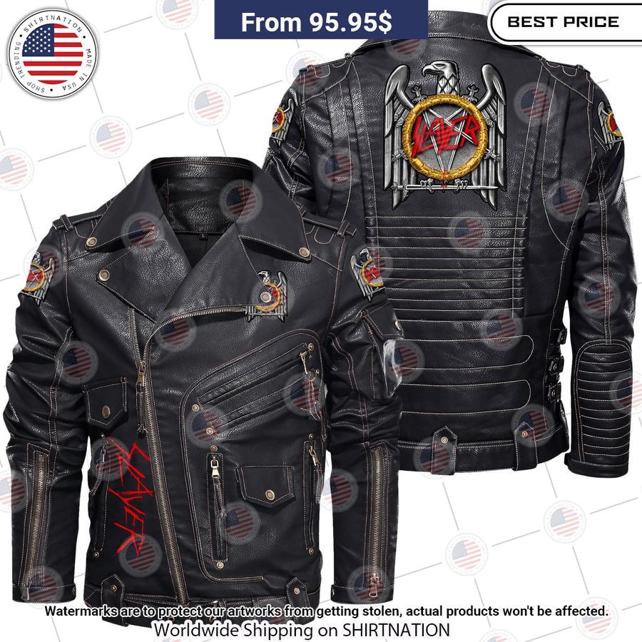 Slayer Belt Solid Zip Locomotive Leather Jacket Out of the world