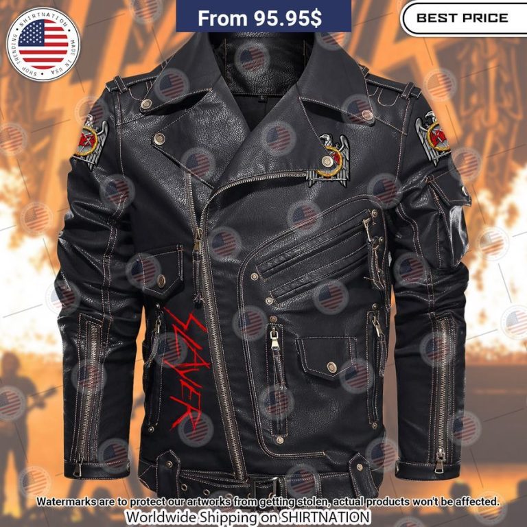 Slayer Belt Solid Zip Locomotive Leather Jacket Heroine