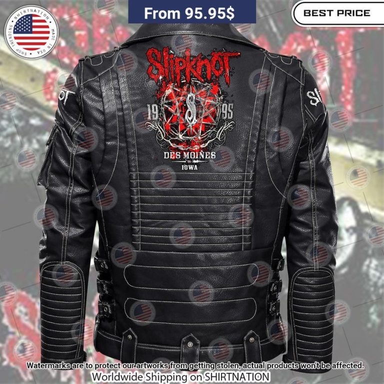 Slipknot des moines Belt Solid Zip Locomotive Leather Jacket Rocking picture