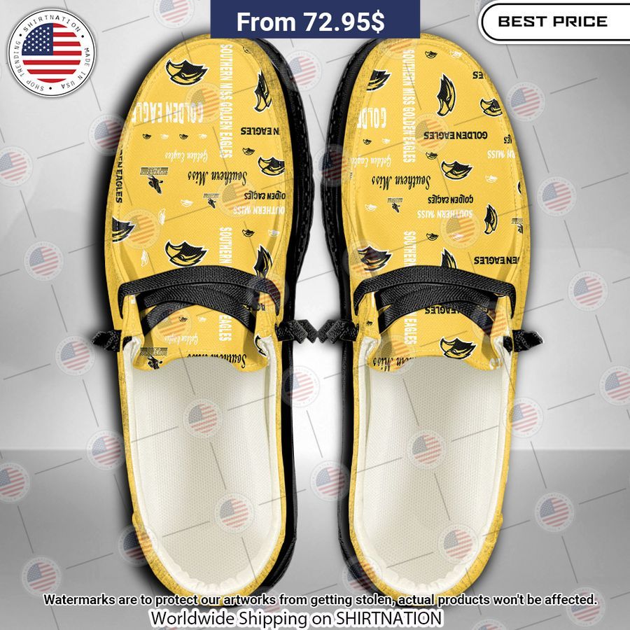 Southern Miss Golden Eagles Custom Hey Dude Shoes Nice elegant click