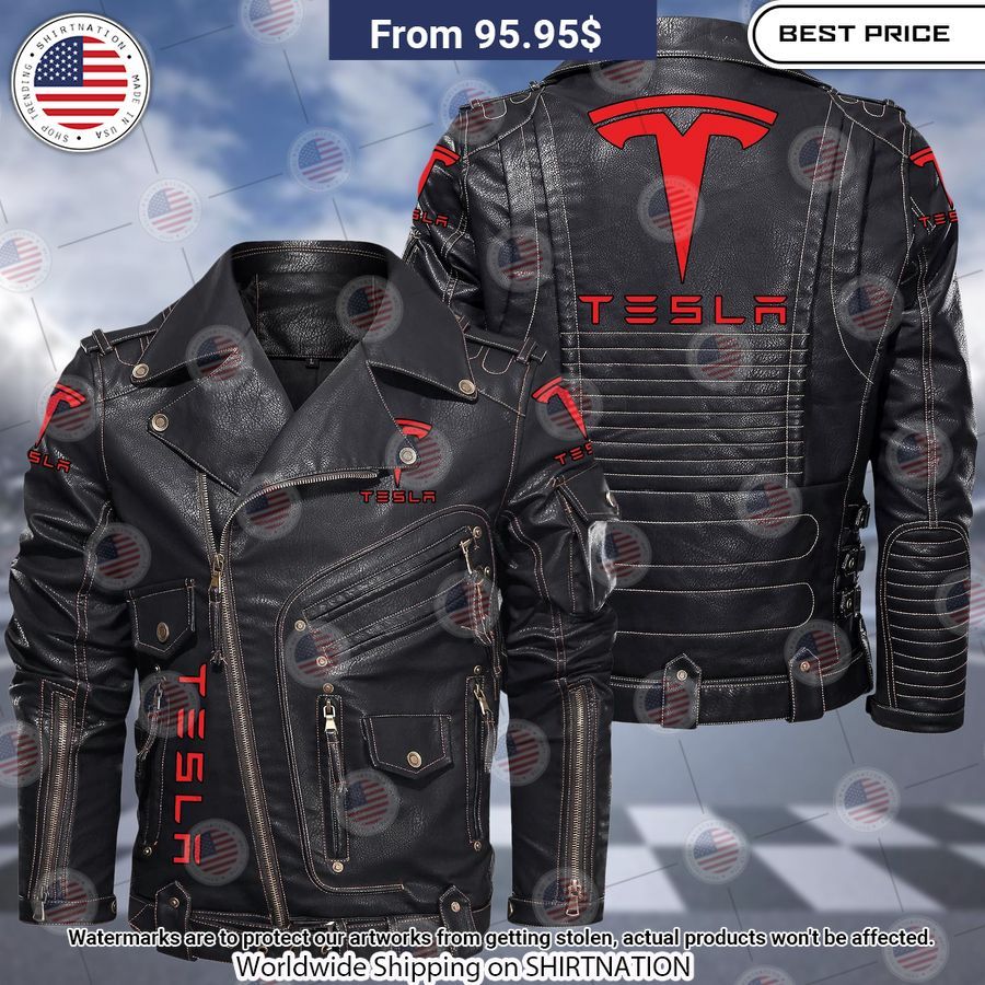 Tesla Belt Solid Zip Locomotive Leather Jacket Gang of rockstars
