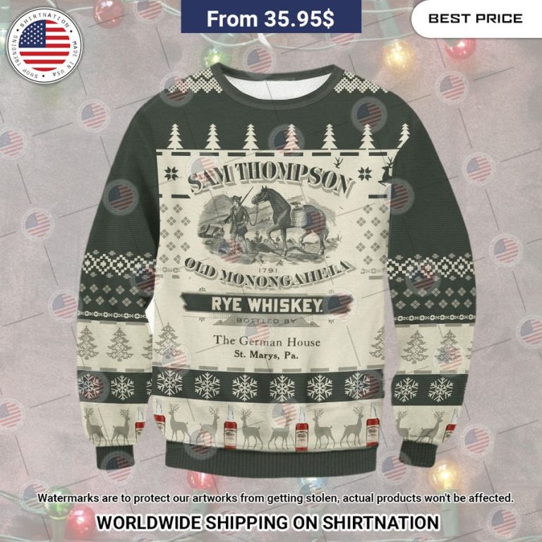 Thompson Rye Whiskey Christmas Sweater Great, I liked it