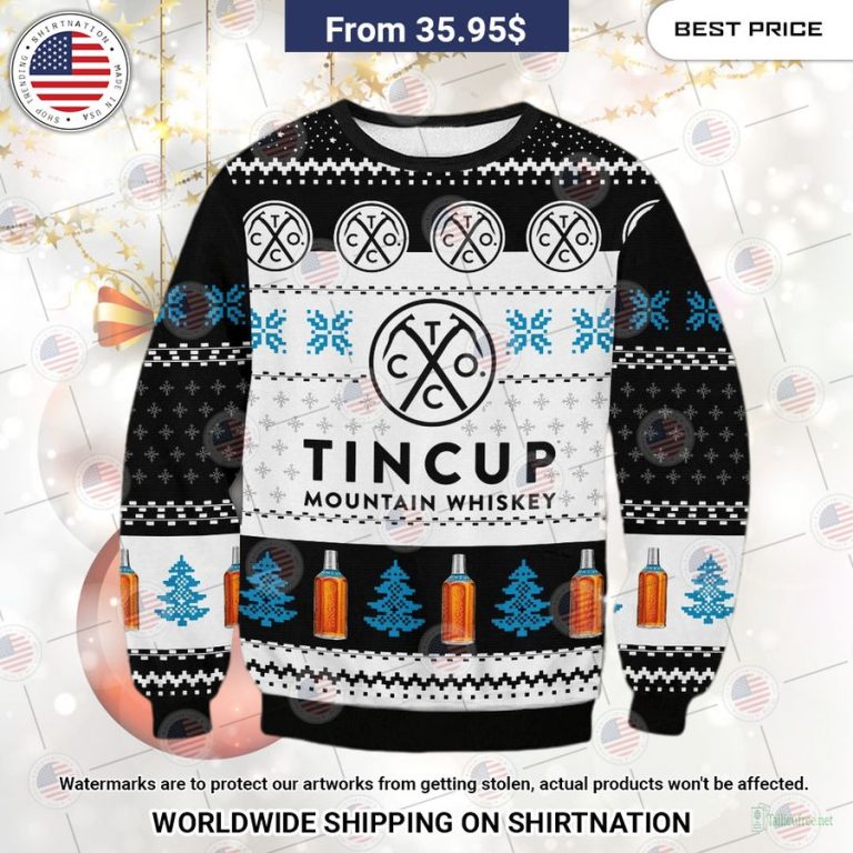 Tin Cup Whiskey Christmas Sweater Sizzling