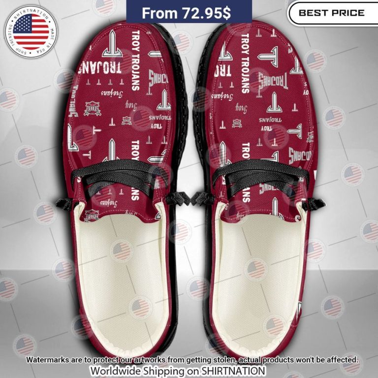 Troy Trojans Custom Hey Dude Shoes Beauty is power; a smile is its sword.