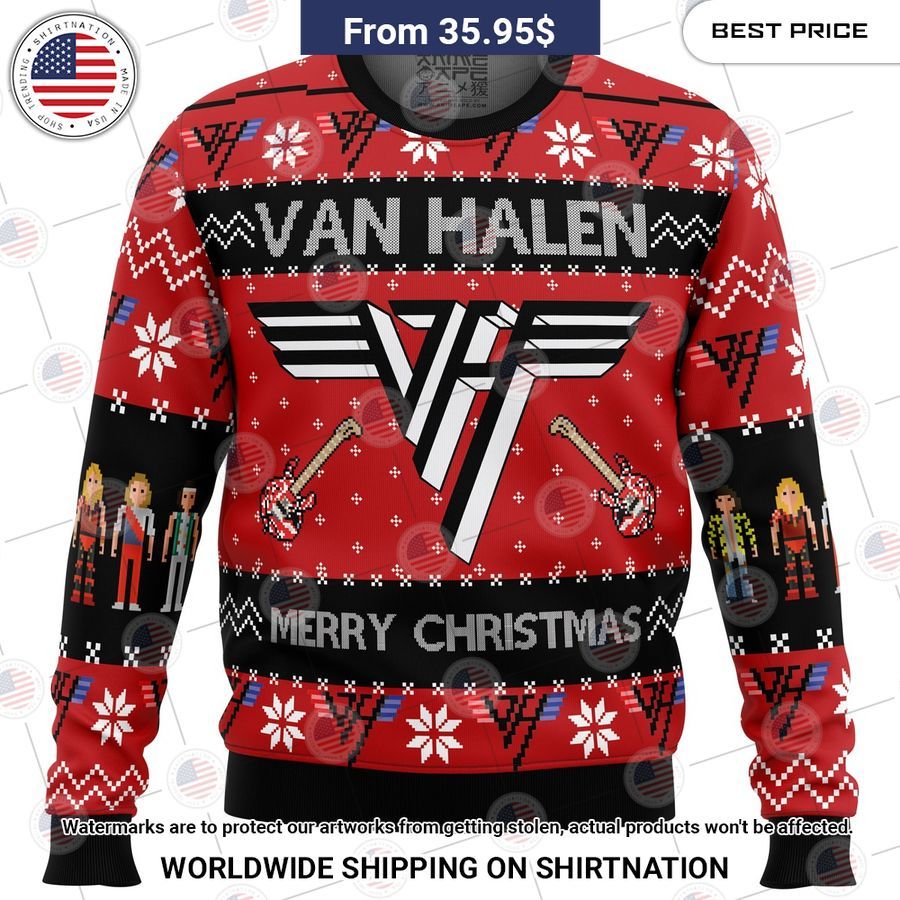 Van Halen Christmas Sweater Elegant and sober Pic