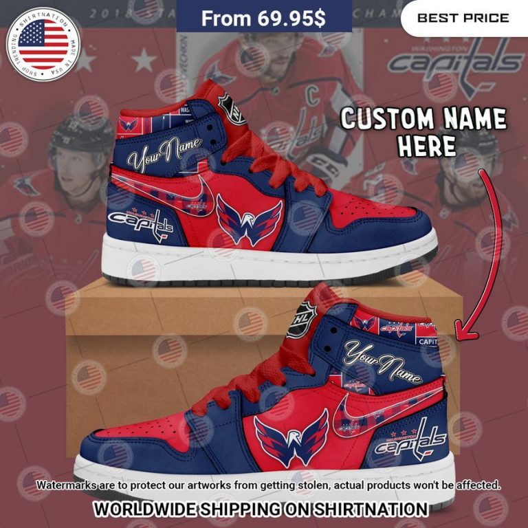 Washington Capitals Custom Nike Air Jordan High Top Shoes Awesome Pic guys