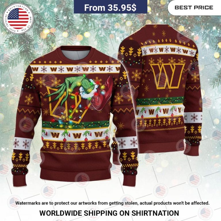 Washington Commanders Grinch Christmas Sweater This is awesome and unique