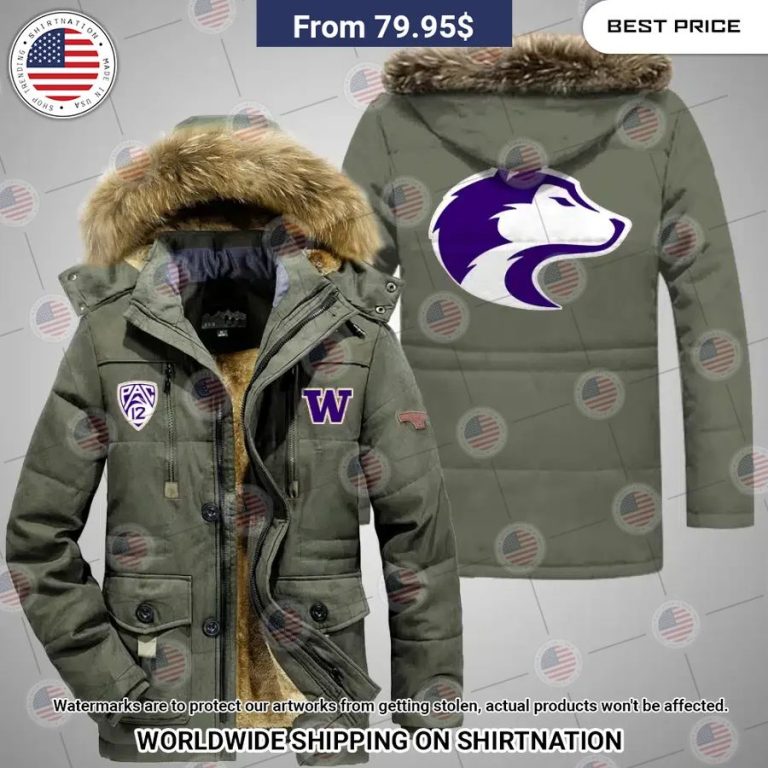 Washington Huskies Winter Parka Jacket Elegant picture.