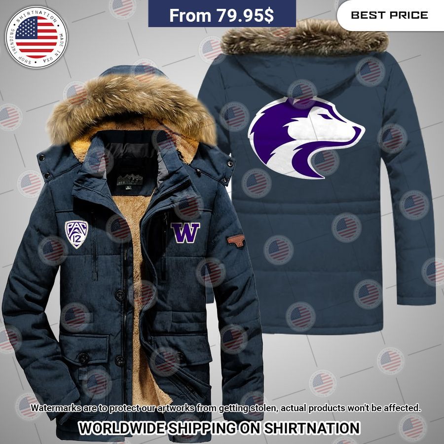 Washington Huskies Winter Parka Jacket Selfie expert