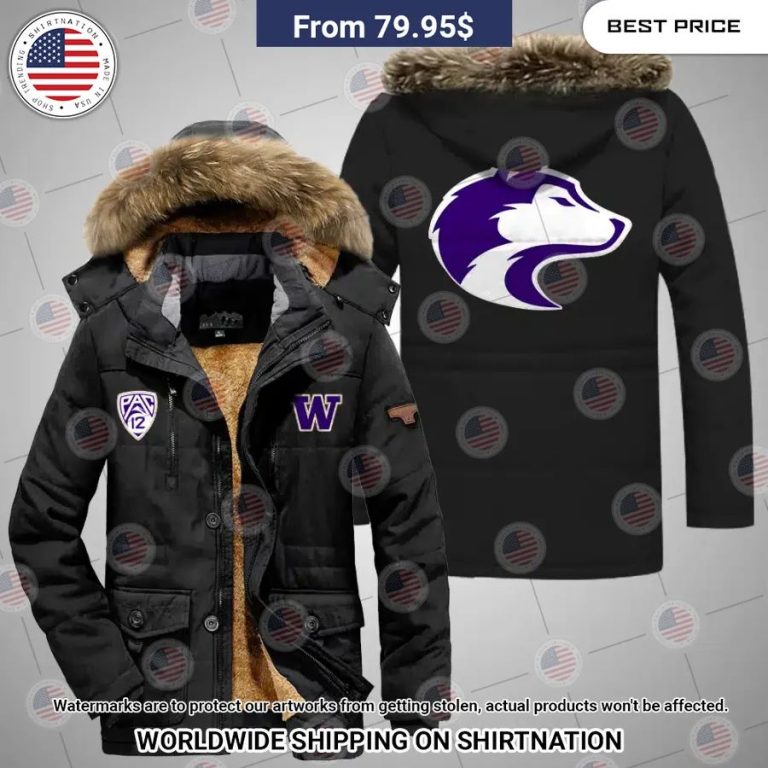 Washington Huskies Winter Parka Jacket You look different and cute