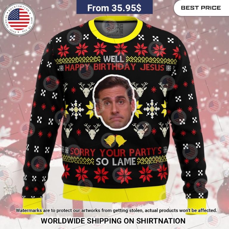 Well Happy Birthday Jesus The Office Christmas Sweater Rejuvenating picture