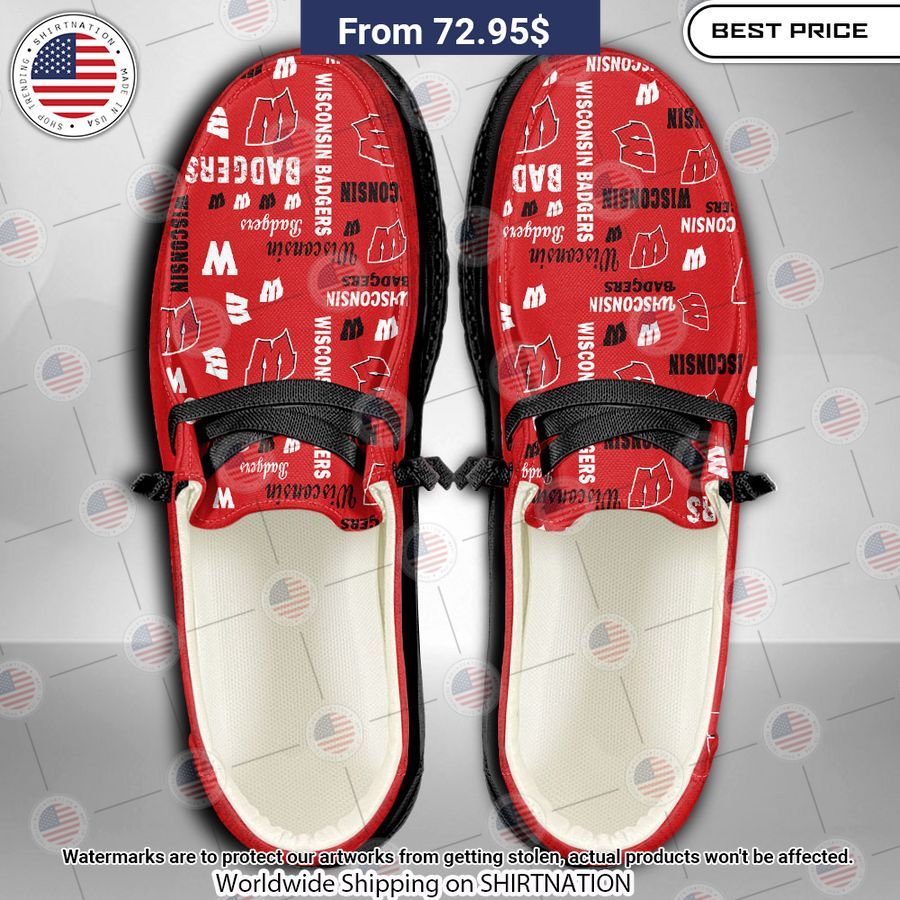 Wisconsin Badgers Custom Hey Dude Shoes Rejuvenating picture