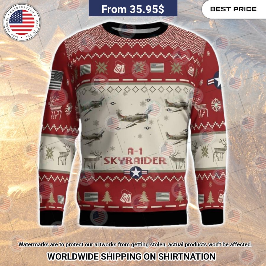 A 1 Skyraider Aircraft Christmas Sweater Best couple on earth