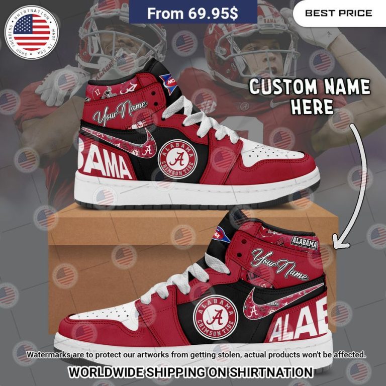 Alabama Crimson Tide Custom Air Jordan 1 You look handsome bro