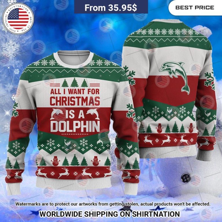 All I Want For Christmas Is A Dolphin Christmas Sweater Generous look