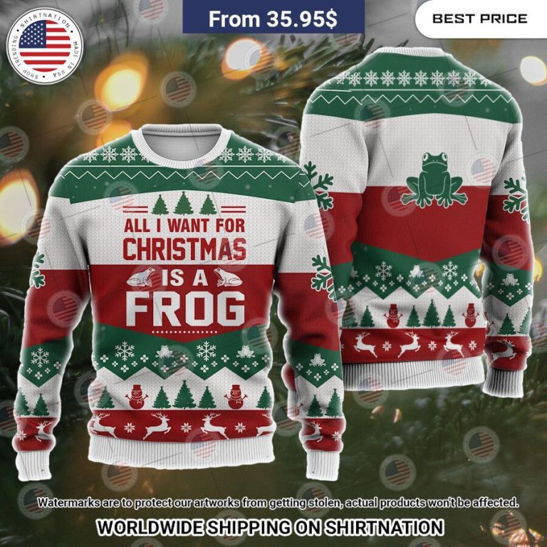 All I Want For Christmas Is A Frog Christmas Sweater Cutting dash