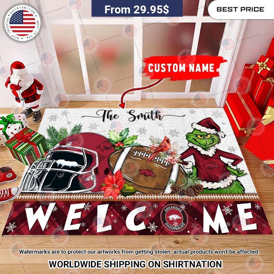 arkansas razorbacks grinch christmas welcome personalized doormat 2 806.jpg