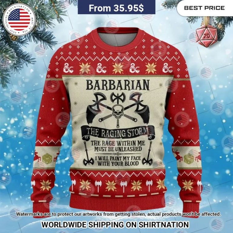 Barbarian Dungeons & Dragons Christmas Sweater My favourite picture of yours