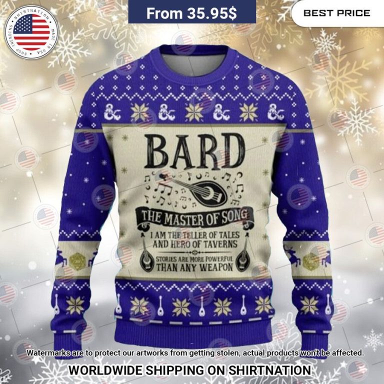 Bard Dungeons & Dragons Christmas Sweater Beauty queen