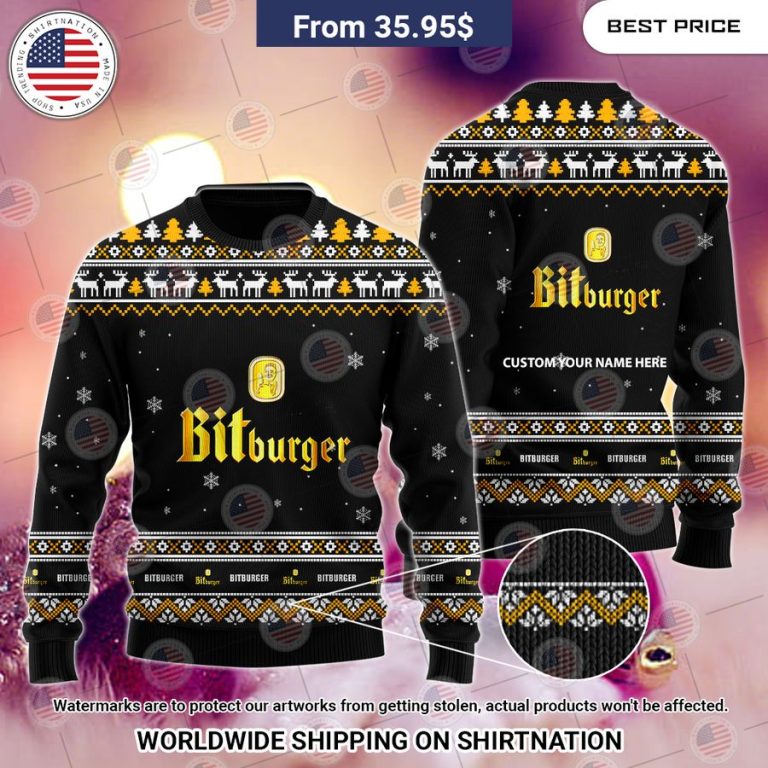 Bitburger Custom Christmas Sweater Cutting dash