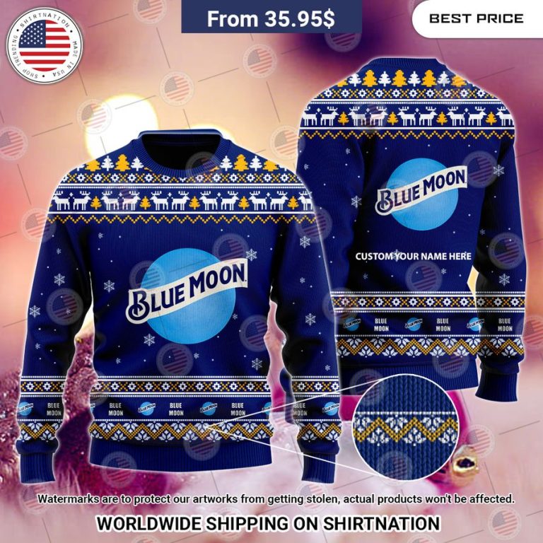 Blue Moon Custom Christmas Sweater Rocking picture