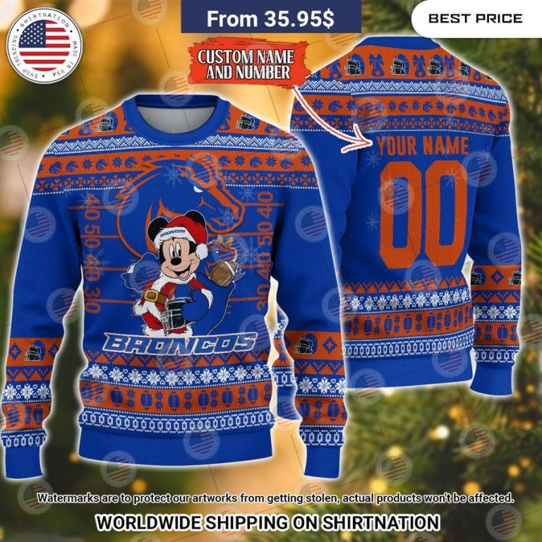 Boise State Broncos Mickey Mouse Christmas Sweater She has grown up know