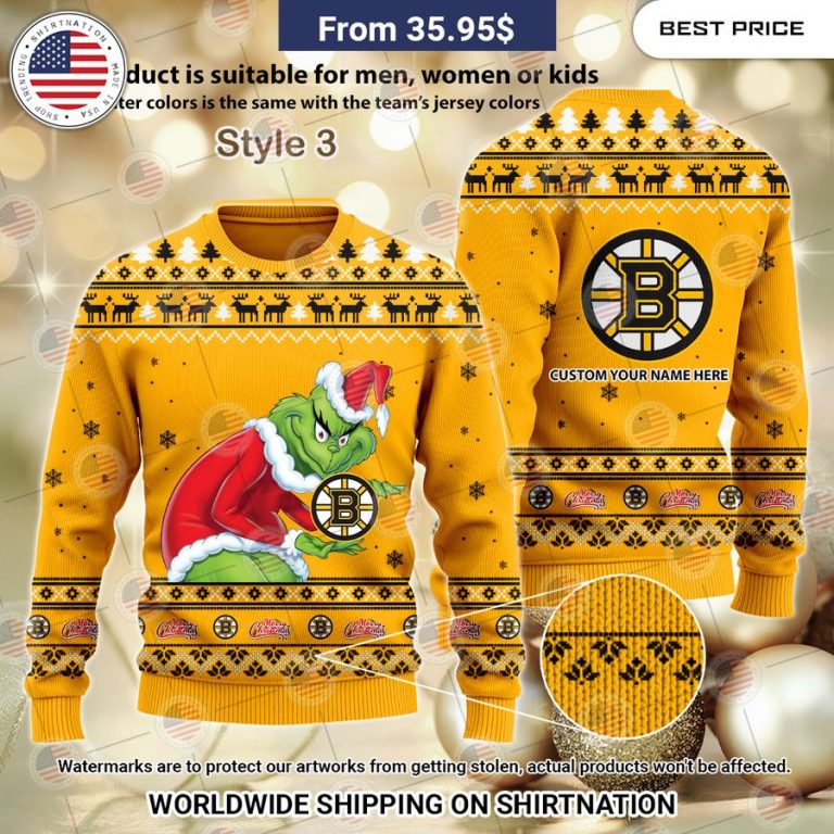 Boston Bruins Grinch Sweater Wow! This is gracious