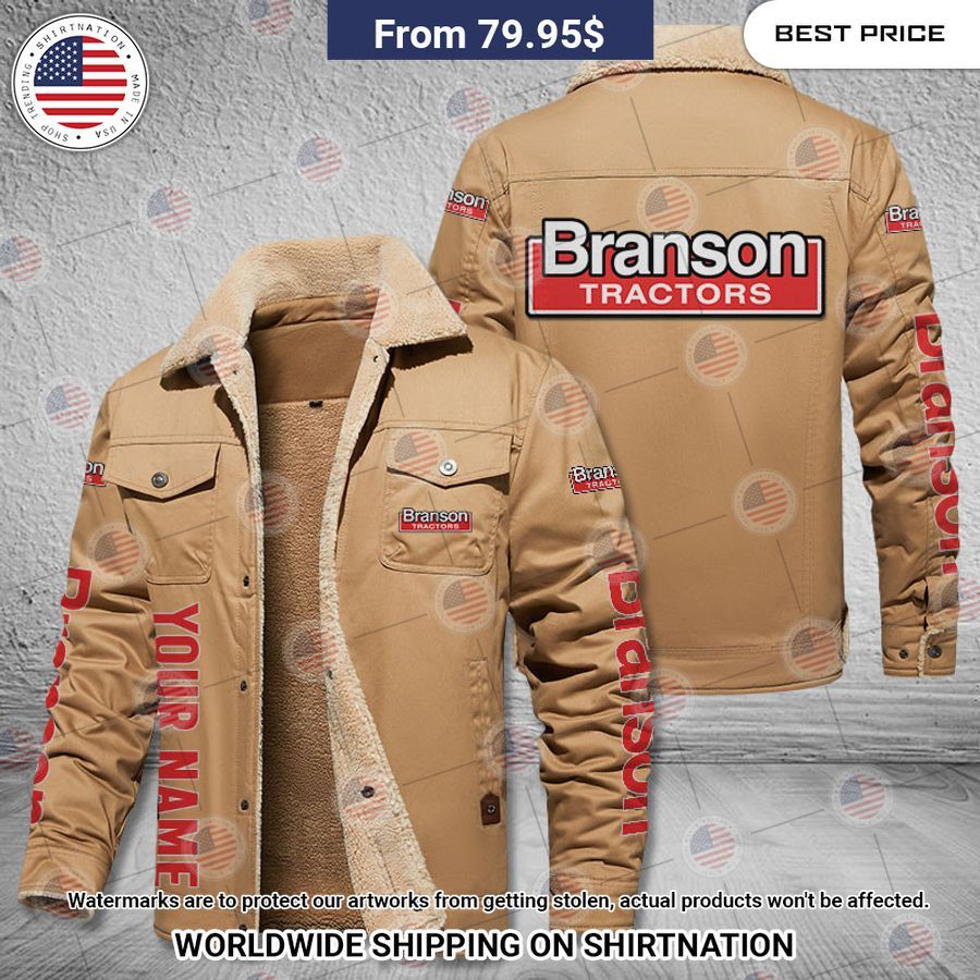 Branson Custom Name Fleece Leather Jacket Nice shot bro