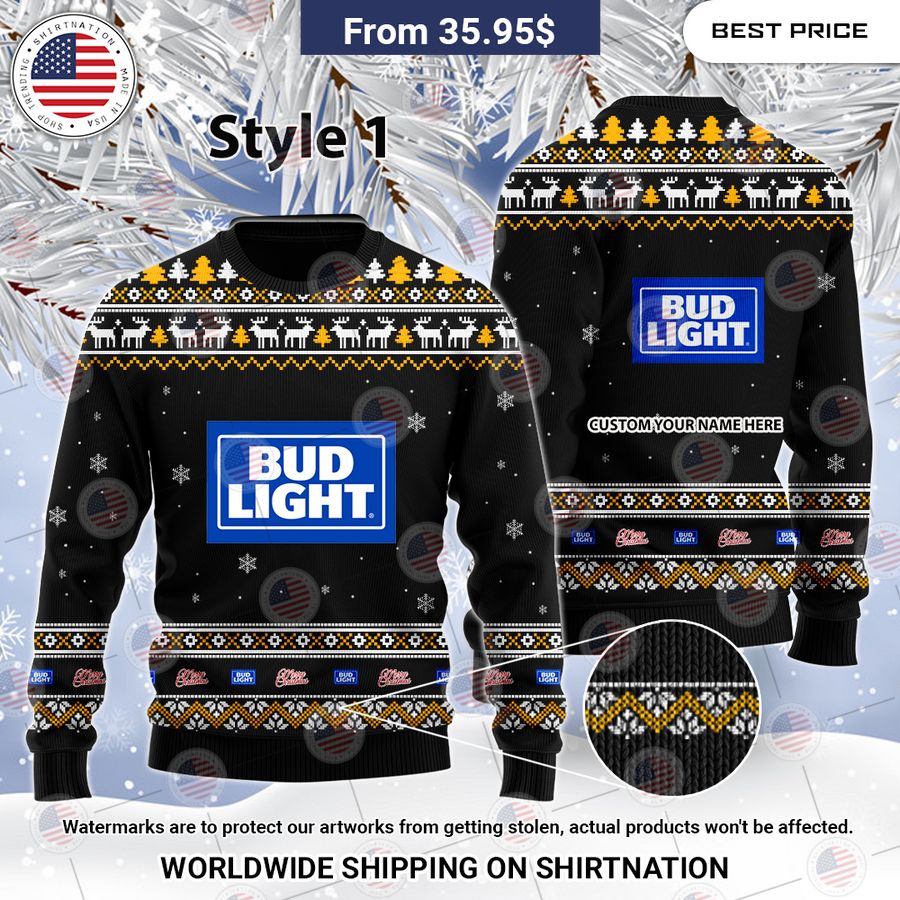 Bud Light Custom Christmas Sweaters Nice photo dude