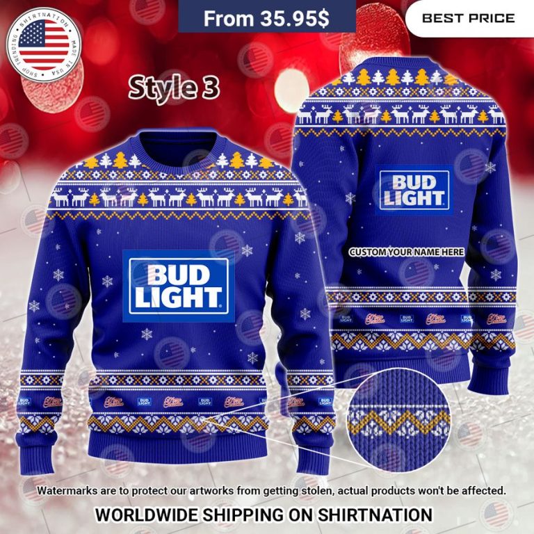 Bud Light Custom Christmas Sweaters Super sober