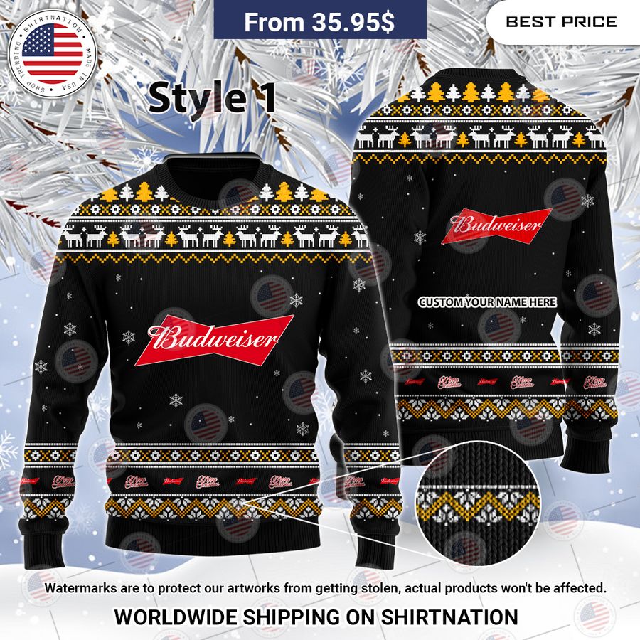 Budweiser Custom Christmas Sweaters Stand easy bro