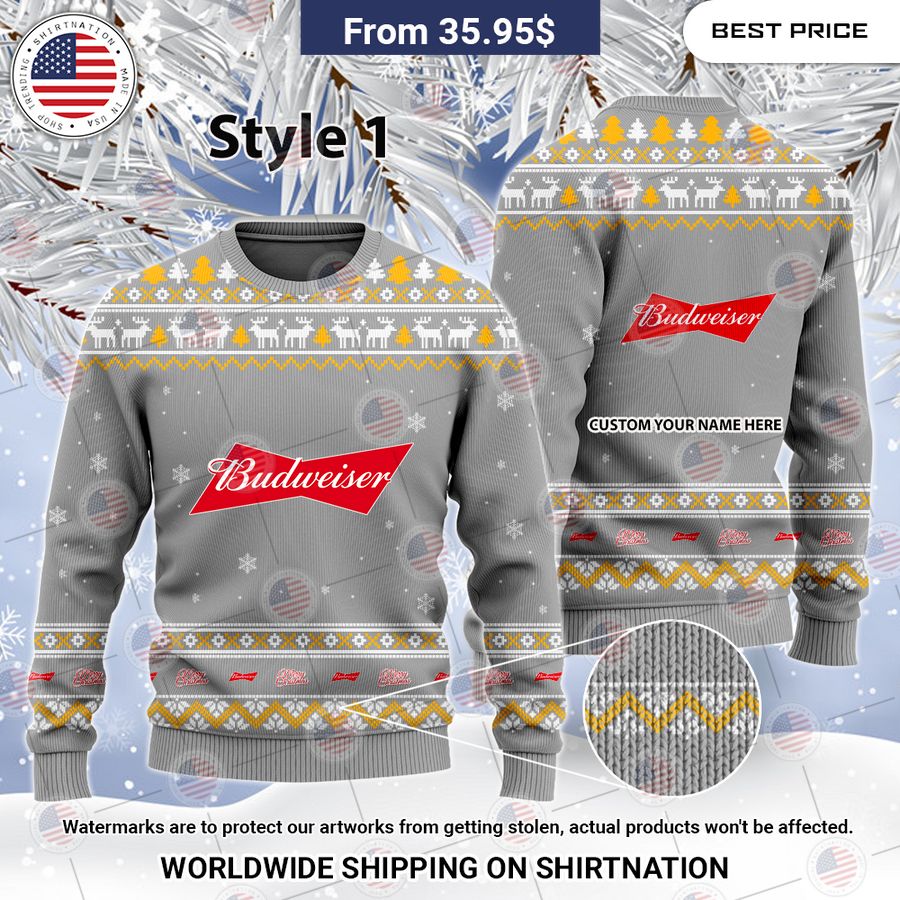 Budweiser Custom Christmas Sweaters You look lazy