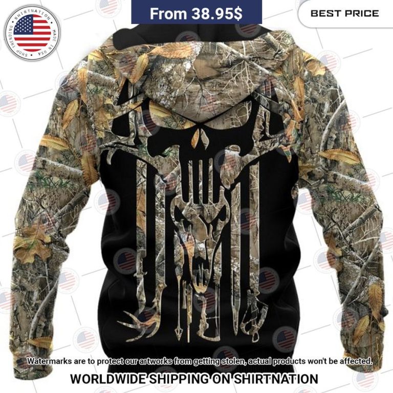 Busch Latte Camo Hunting Punisher Skull Hoodie Nice shot bro