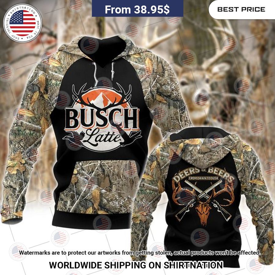 Busch Latte Deer and Beer Camo Hunting Hoodie Best picture ever