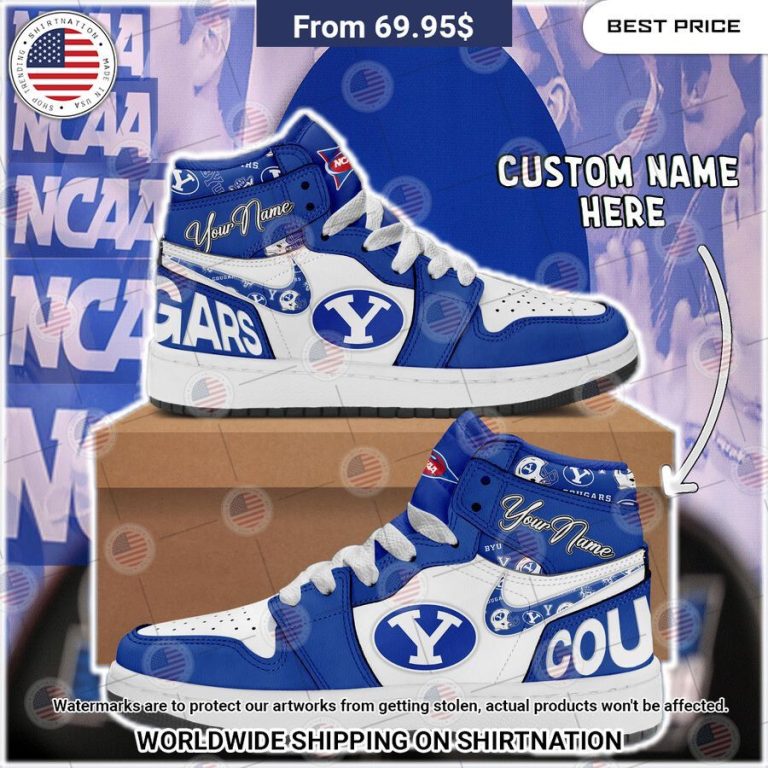 BYU Cougars Custom Air Jordan 1 Nice place and nice picture