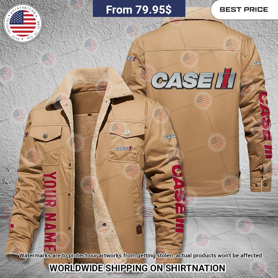 Case IH Custom Name Fleece Leather Jacket This place looks exotic.