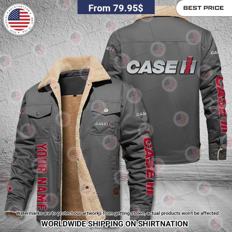 Case IH Custom Name Fleece Leather Jacket Oh my God you have put on so much!